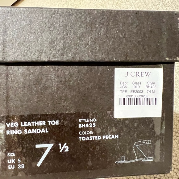 NWT J-Crew Leather Toe Ring Sandals sz 7.5 - Picture 5 of 7